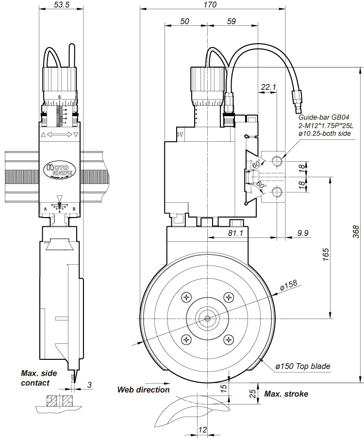 MT-A850 heavy-duty pneumatic shear knife holder